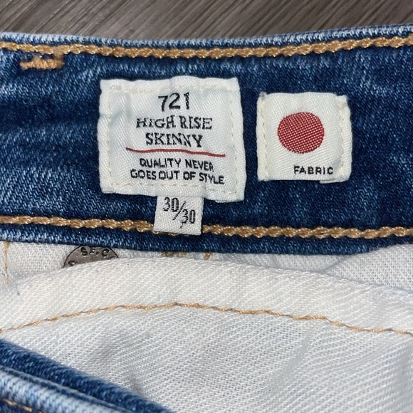 Levi’s Japanese Denim 721 Made & Crafted High-Rise Skinny Jeans - Picture 11 of 11